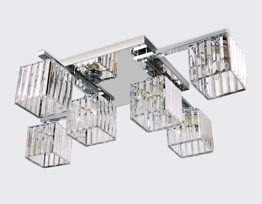 TR5215/6 CH/CL хром/прозрачный E27/6 max 40W 870*630*220